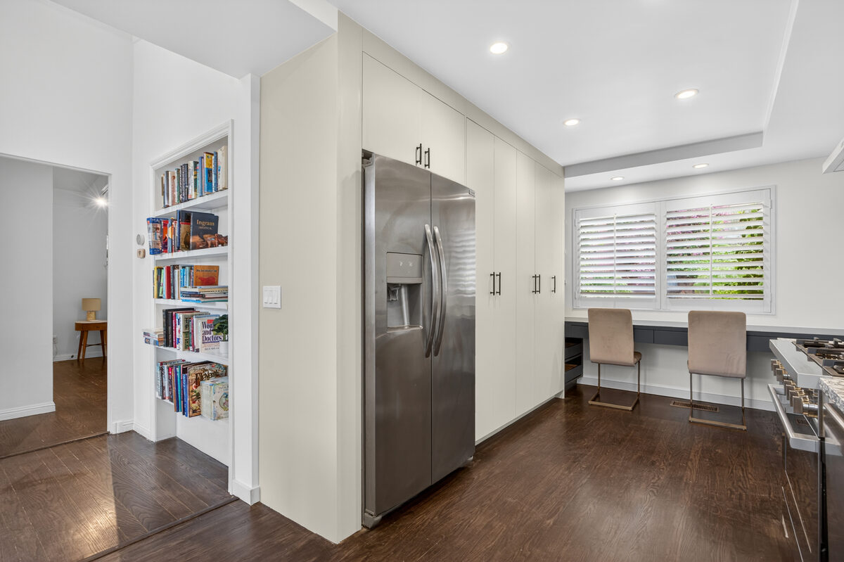 Second finished-room view of mill valley painted kitchen cabinetry and surrounding surfaces